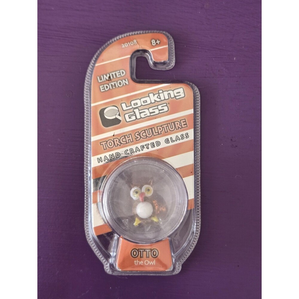 Otto The Owl LOOKING GLASS Torch Sculpture Mini Glass Figure NEW